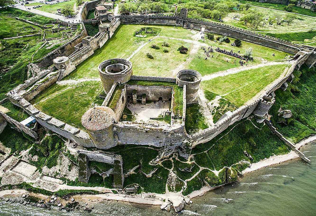 Akkerman Fortress from a bird's eye view. Spring.