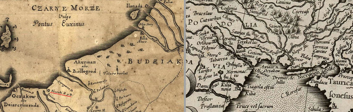 Polska mapa Budziaku i Jedysanu oraz polskiej Podolii nad Morzem Czarnym