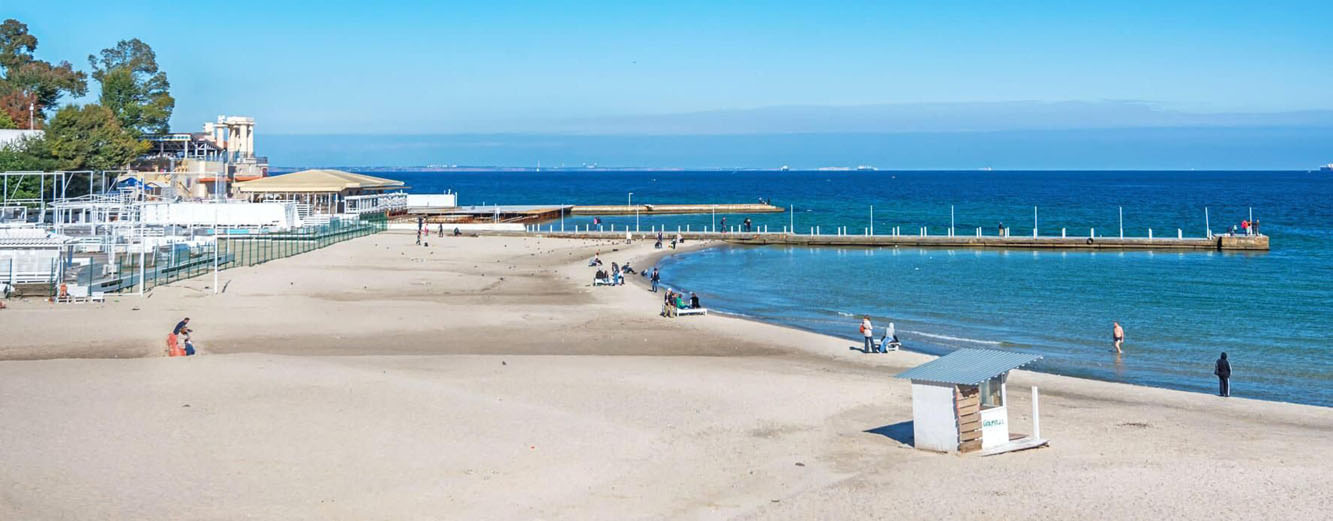 The oldest beach on Cape Langeron in the center of Odessa