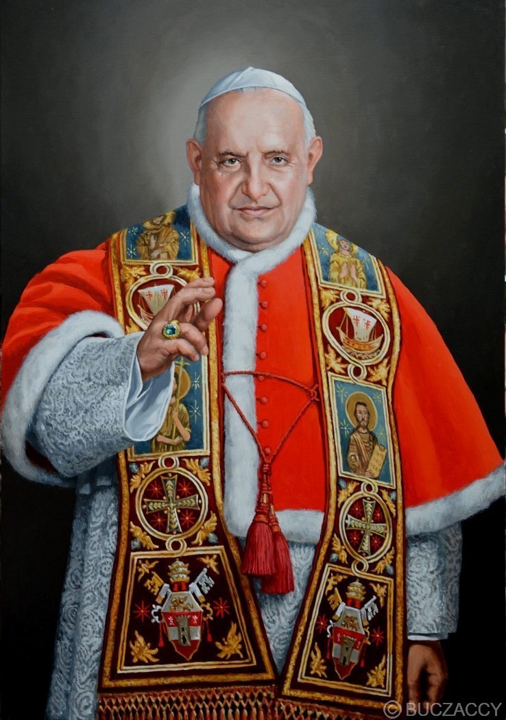 Serg Buczacki. Św. Jan XXIII. Polska misja, Kanada. Obraz olejny Serg Buczacki. Św. Jan XXIII. Polska misja, Kanada. Obraz olejny