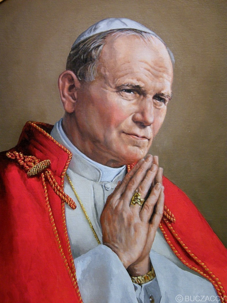 Serg Buczacki. Św. Jan Paweł II, detal Serg Buczacki. Św. Jan Paweł II, detal