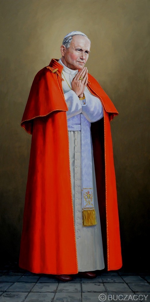 Serg Buczacki. Św. Jan Paweł II, Dobrzykowice. Obraz olejny Serg Buczacki. Św. Jan Paweł II, Dobrzykowice. Obraz olejny